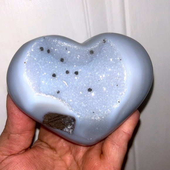 Druzy agate heart
